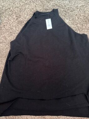 NWT Lane Bryant Black Ribbed High-Neck Tank